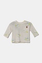 United Colors of Benetton longsleeve din bumbac pentru copii cu modele bej 3H12A1064.W.Seasonal