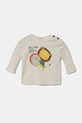 United Colors of Benetton longsleeve bawełniany niemowlęcy nadruk beżowy 3I9WA105Q.W.Seasonal