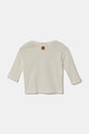 United Colors of Benetton longsleeve bawełniany niemowlęcy 3I9WA105Q.W.Seasonal beżowy SS25