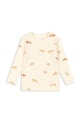 Konges Sløjd longsleeve bawełniany dziecięcy MINNIE BLOUSE GOTS wzorzyste beżowy KS103558