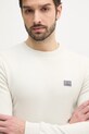 Бавовняний лонгслів Calvin Klein Jeans бежевий J30J327117