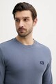 Памучна блуза с дълги ръкави Calvin Klein Jeans син J30J327117