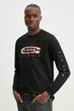 G-Star longsleeve din bumbac print negru D25152.C336