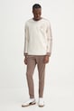 Бавовняний лонгслів adidas Originals 3-Stripes JN7022 бежевий SS25