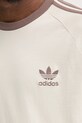 Бавовняний лонгслів adidas Originals 3-Stripes JN7022 бежевий