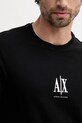 Bombažna majica z dolgimi rokavi Armani Exchange XM000364.AF12308.NOS črna