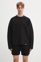 Represent longsleeve bawełniany Waffle Longsleeve gładkie czarny MLM41209.01