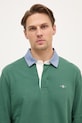 Gant longsleeve din bumbac verde 2004082