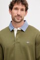 Gant longsleeve bawełniany zielony 2004082