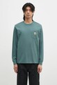 Carhartt WIP top a maniche lunghe in cotone Longsleeve Pocket regolare turchese I030437.2M2XX