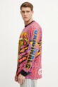 adidas Originals longsleeve din bumbac GRAPHIC LS TEE violet JX1702