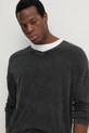 American Vintage longsleeve bawełniany szary MSON02FGE25