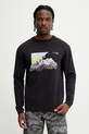 Oakley longsleeve bawełniany nadruk czarny FOA406859