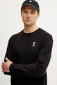 Βαμβακερή μπλούζα με μακριά μανίκια ON running Club μαύρο 1ME30120553