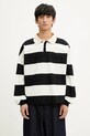RHUDE longsleeve bawełniany Striped Pique wzorzyste beżowy RHSS25PO03012