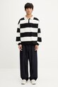 RHUDE longsleeve bawełniany Striped Pique RHSS25PO03012 beżowy