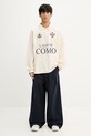 RHUDE longsleeve bawełniany Fc Como Pique RHSS25PO05012 beżowy