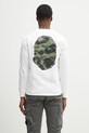 Abbigliamento A Bathing Ape top a maniche lunghe in cotone 1St Camo Big Ape Head 1K80111018 bianco