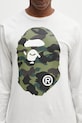 A Bathing Ape longsleeve bawełniany 1St Camo Big Ape Head szary 1K80111018