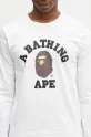 Хлопковый лонгслив A Bathing Ape College белый 1K80211014