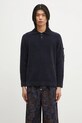 C.P. Company maglione in cotone semplice blu navy 18CMKN070A005687G