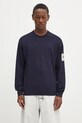 C.P. Company maglione in cotone a maglia fine blu navy 18CMKN195A110330A