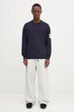 C.P. Company sweter bawełniany 18CMKN195A110330A granatowy