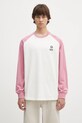 AAPE longsleeve bawełniany Now Long wzorzyste różowy AAPLTM1541XXN
