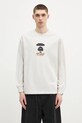 AAPE top a maniche lunghe in cotone Basic Long regolare grigio AAPLTM1560XXN