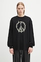 Aries bluza bawełniana Peace Press Gothic Waffle LS Tee nadruk czarny AR6003903