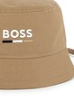 BOSS kapelusz bawełniany dziecięcy brązowy J52240
