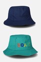 Dětský oboustranný bavlněný klobouk Coccodrillo hladký tyrkysová WC5363301ALB