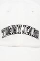 Akcesoria Tommy Jeans czapka z daszkiem bawełniana AW0AW16992 biały