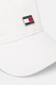 Tommy Jeans șapcă de baseball din bumbac AW0AW16986 alb SS25
