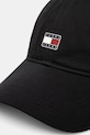 Tommy Jeans czapka z daszkiem bawełniana AW0AW16986 czarny SS25