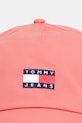 Tommy Jeans шапка с козирка дамска от памук AW0AW16991 оранжев SS26