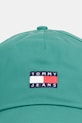 Tommy Jeans шапка с козирка дамска от памук AW0AW16991 тюркоазен SS26