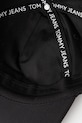 Памучна шапка с козирка Tommy Jeans черен AW0AW16991