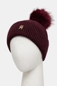 Tommy Hilfiger sapka gyapjú keverékből AW0AW16848 burgundia SS25
