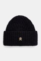 Tommy Hilfiger caciula din amestec de lana uni bleumarin AW0AW16849
