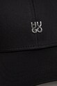 Памучна шапка с козирка HUGO 50533427 черен SS25