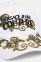 Βαμβακερό καπέλο του μπέιζμπολ Versace Jeans Couture 78HAZK17.ZG367 λευκό SS25