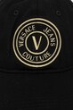 Βαμβακερό καπέλο του μπέιζμπολ Versace Jeans Couture 78HAZK26.ZG366 μαύρο SS25