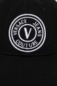 Bombažna bejzbolska kapa Versace Jeans Couture 78HAZK26.ZG366 črna SS25