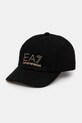 Бавовняна бейсболка EA7 Emporio Armani аплікація чорний AF13009.7W000327