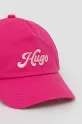 Akcesoria HUGO czapka z daszkiem bawełniana 50539909 różowy