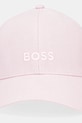 Λινό καπέλο του μπέιζμπολ BOSS 50539507 ροζ SS25