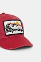 Superdry czapka z daszkiem jeansowa W9010177A.C2G czerwony SS25