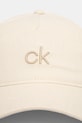 Calvin Klein czapka z daszkiem lniana K60K613118 beżowy SS25