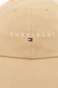 Tommy Jeans czapka z daszkiem bawełniana AW0AW17308 beżowy SS25